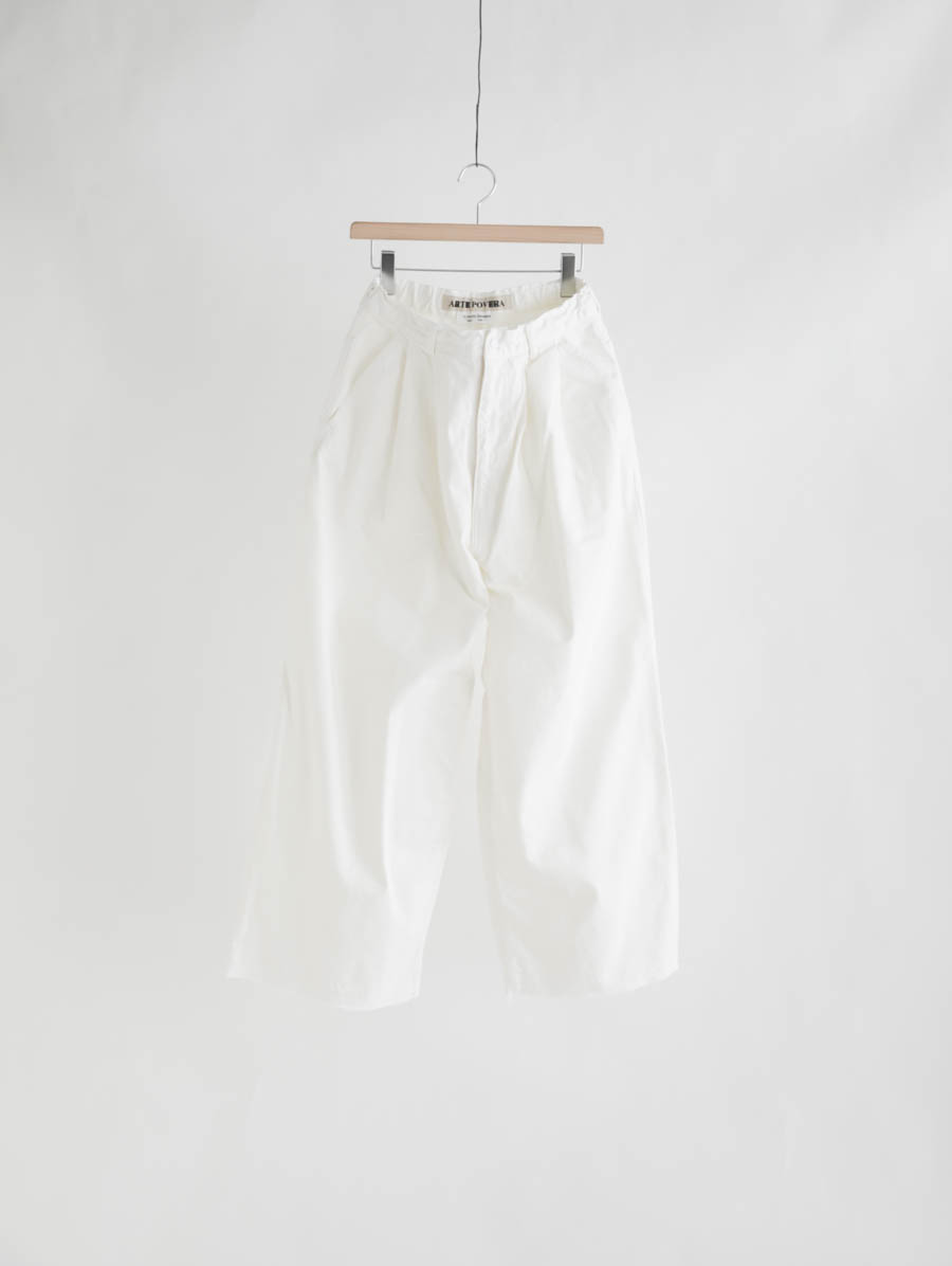 Arte Povera アルテポーヴェラ 12ozデニム2タックワイドカットオフパンツ(ホワイト) メイン画像