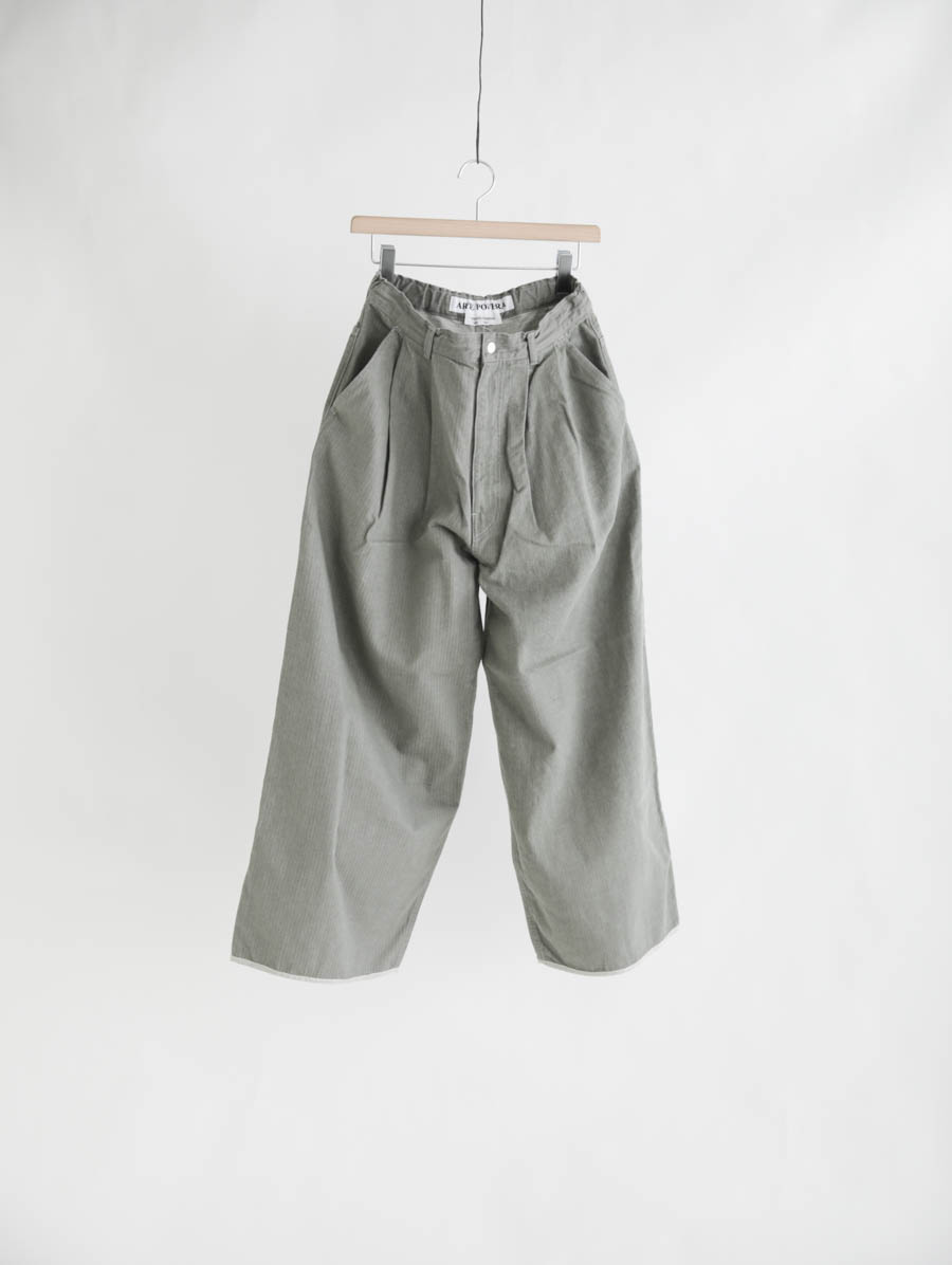 Arte Povera アルテポーヴェラ イタリアヘリンボーンベットシーツ RE-2タックワイドパンツ(グレー) メイン画像