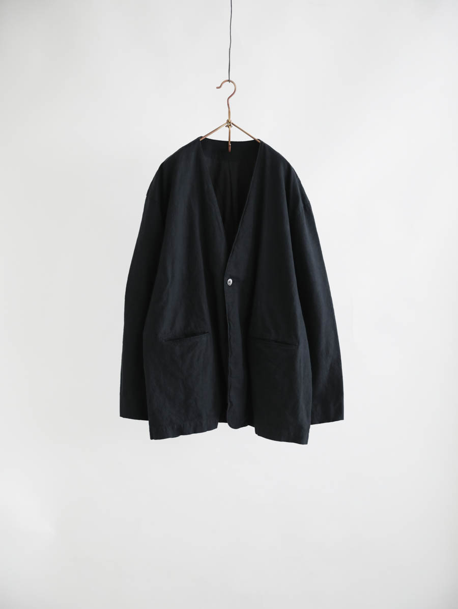 ARTE POVERA アルテポーヴェラ リネンコットンノーカラージャケット(ブラック) メイン画像