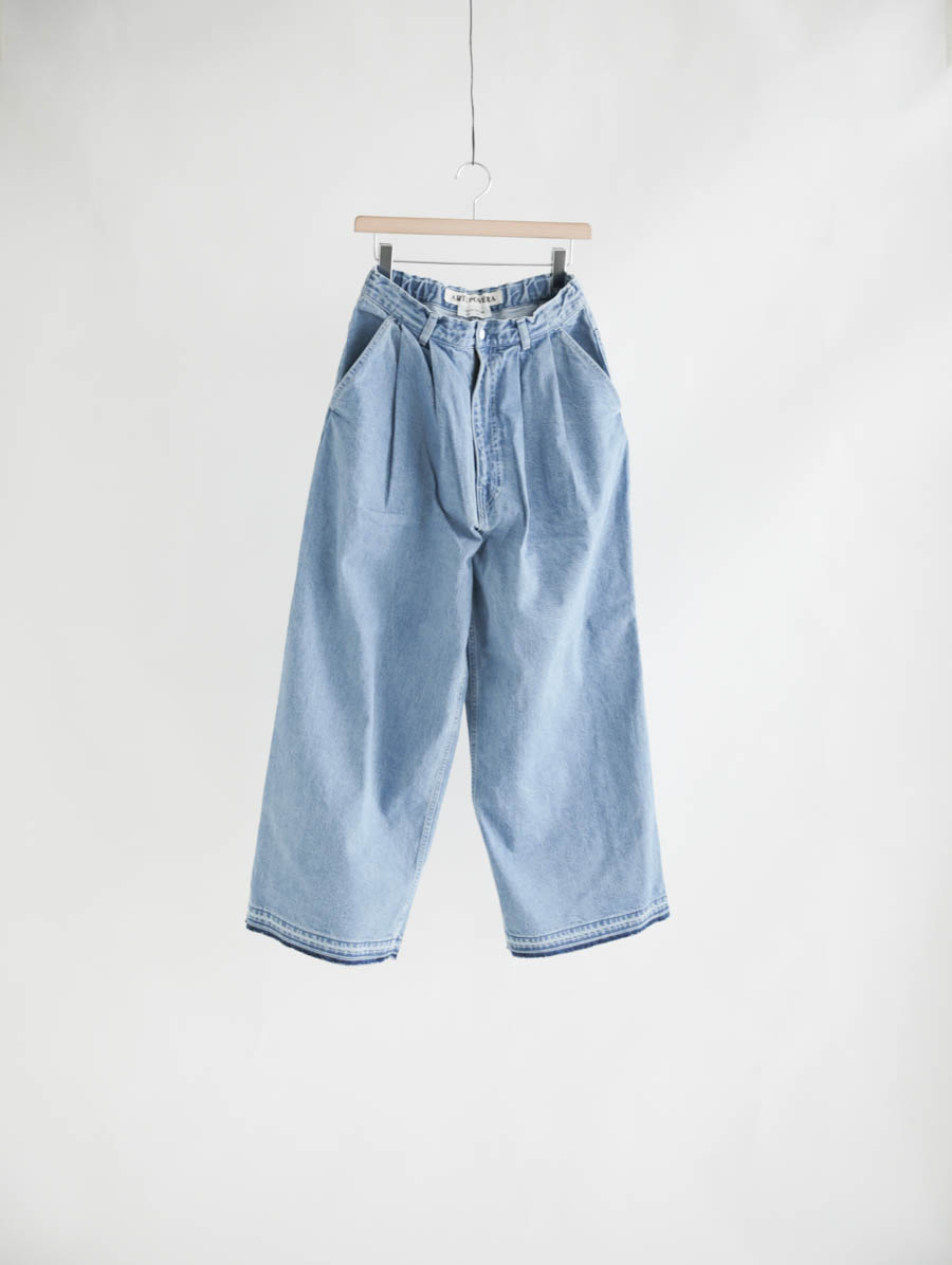 Arte Povera アルテポーヴェラ 12ozデニム2タックワイドカットオフパンツ（淡色） メイン画像