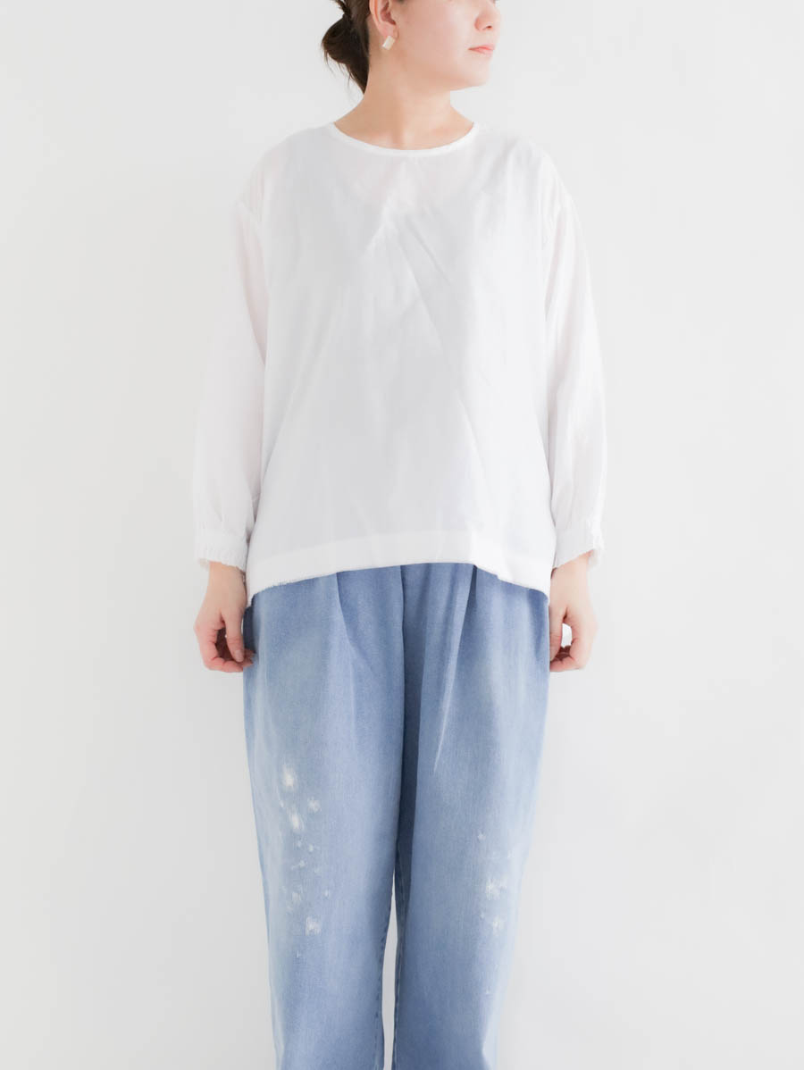 ARTE POVERA アルテポーヴェラ コットンカルゼ洗いざらしクルーシャツ（ホワイト） メイン画像