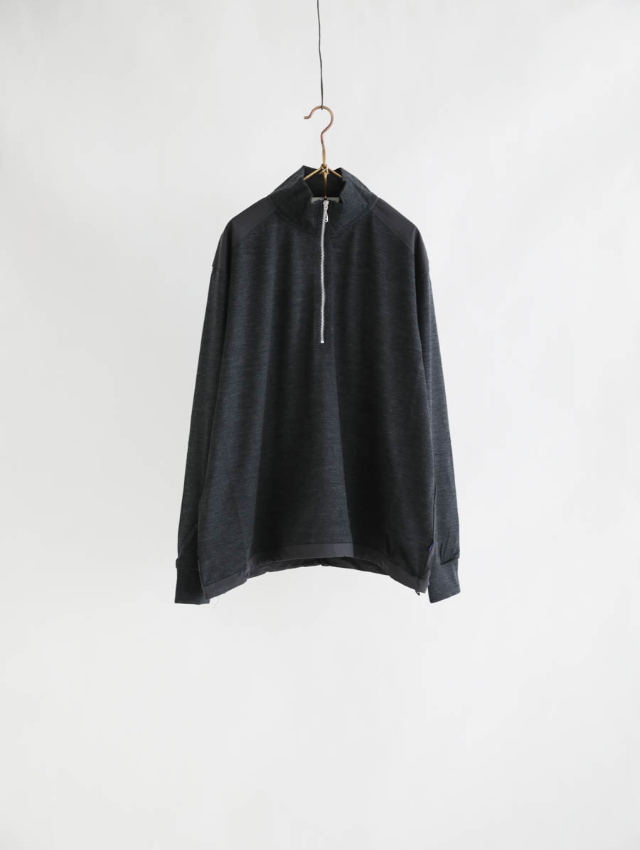 Caledoor カレドアー メリノウールロングスリーブTシャツ(チャコール) メイン画像