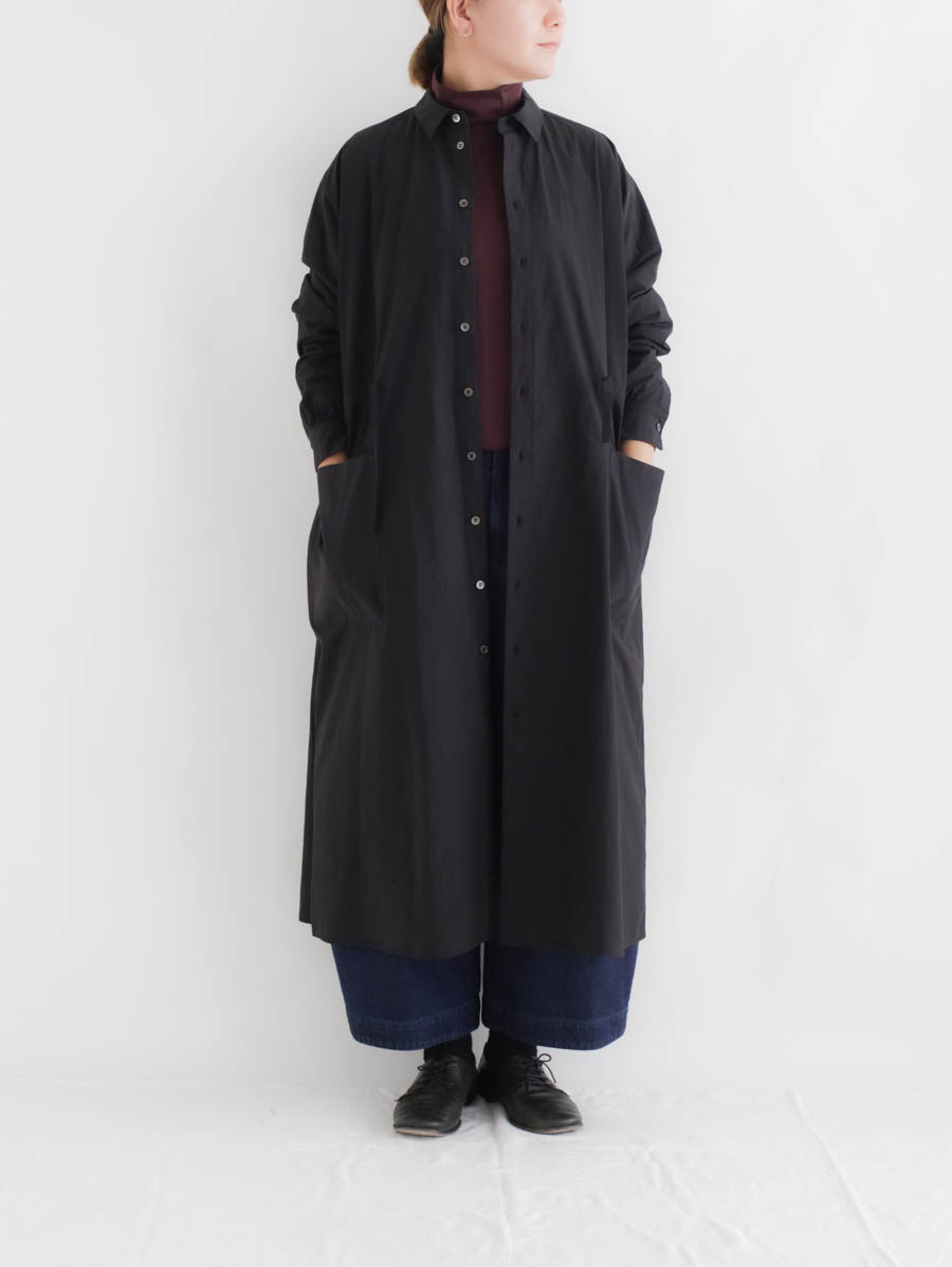 FACTORY ファクトリー 綿近江晒ロングシャツワンピース メイン画像