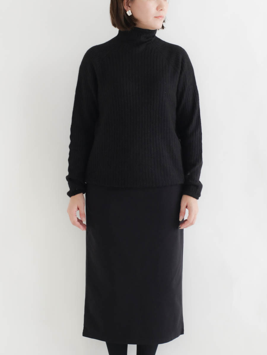 FACTORY ファクトリー ベビーキャメルリブタートルセーター(ブラック) メイン画像