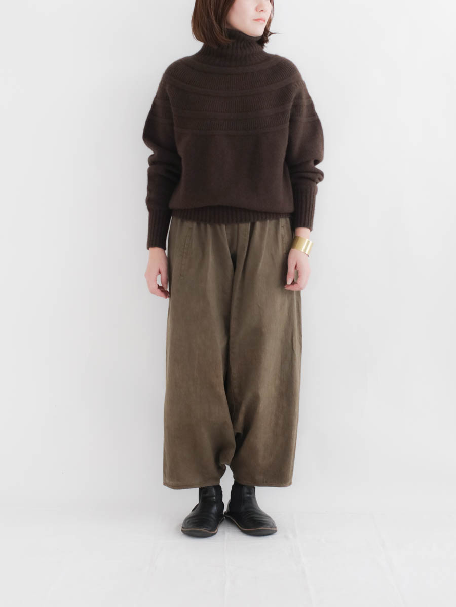 FACTORY ファクトリー ジンバブエコットンサルエルパンツ（カーキ） メイン画像