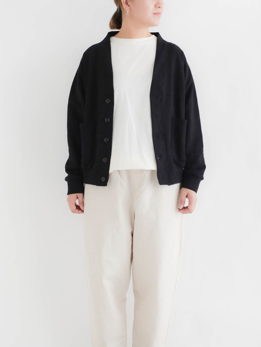 HARVESTY ハーべスティ 裏毛カーディガン(ブラック) メイン画像