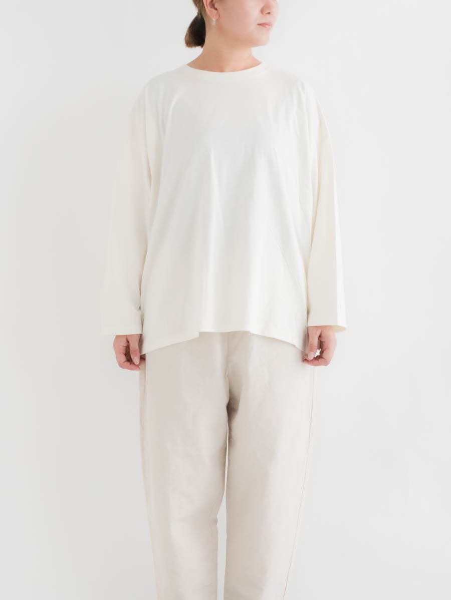 HARVESTY ハーべスティ オーガニックコットンバックプリーツT(エクリュ) メイン画像