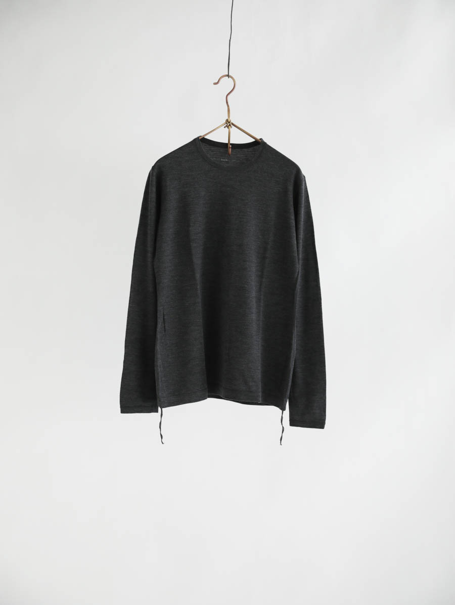 holk ホーク ウールロングスリーブTシャツ（チャコール） メイン画像