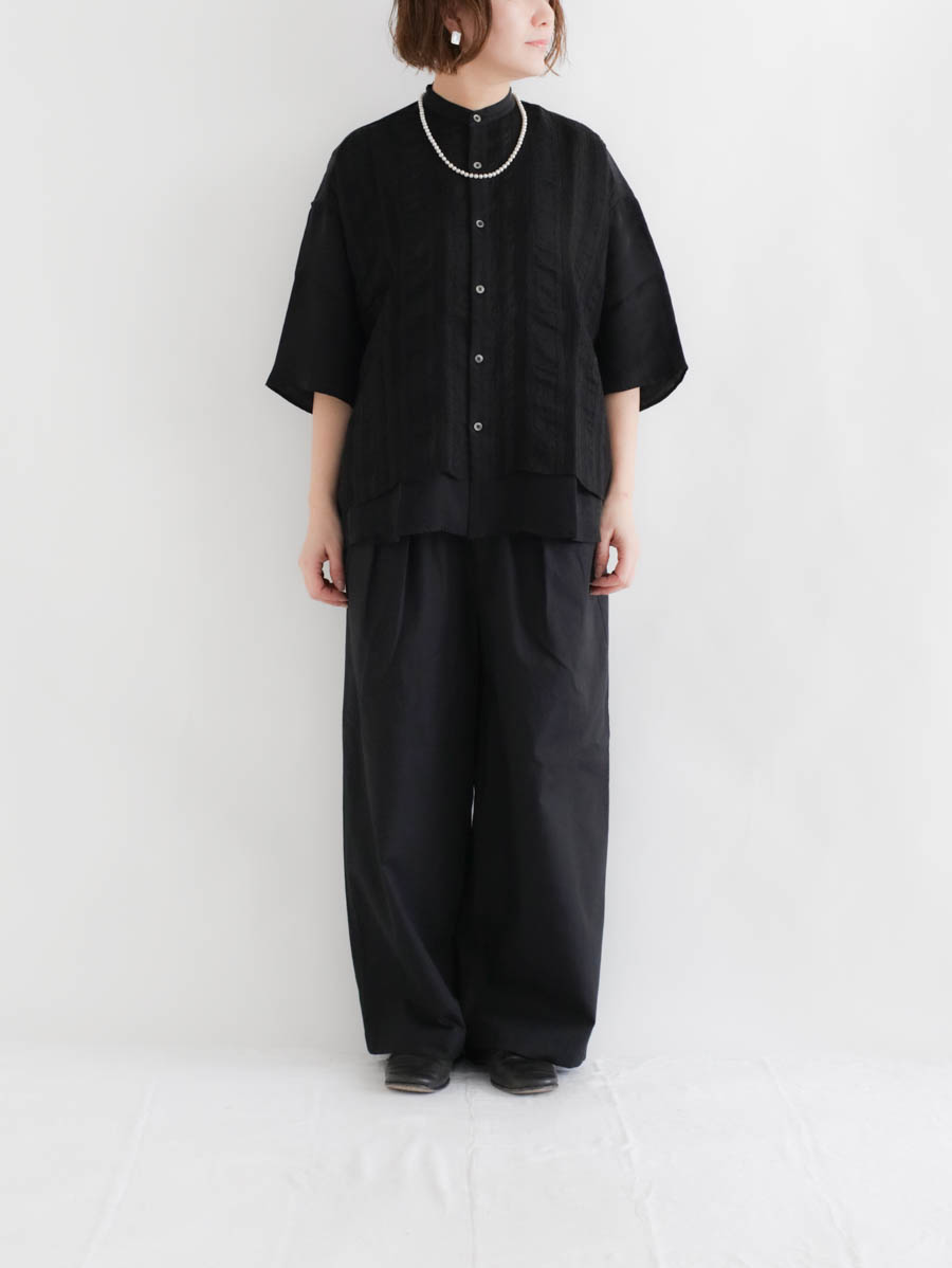 maison de soil メゾンドソイル コットンリネンウェザー2タックワイドパンツ メイン画像