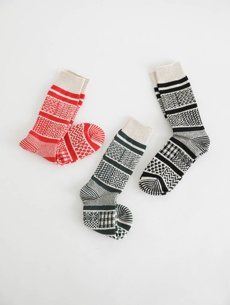 ROTOTO ロトト マルチジャカードクルーソックス メイン画像