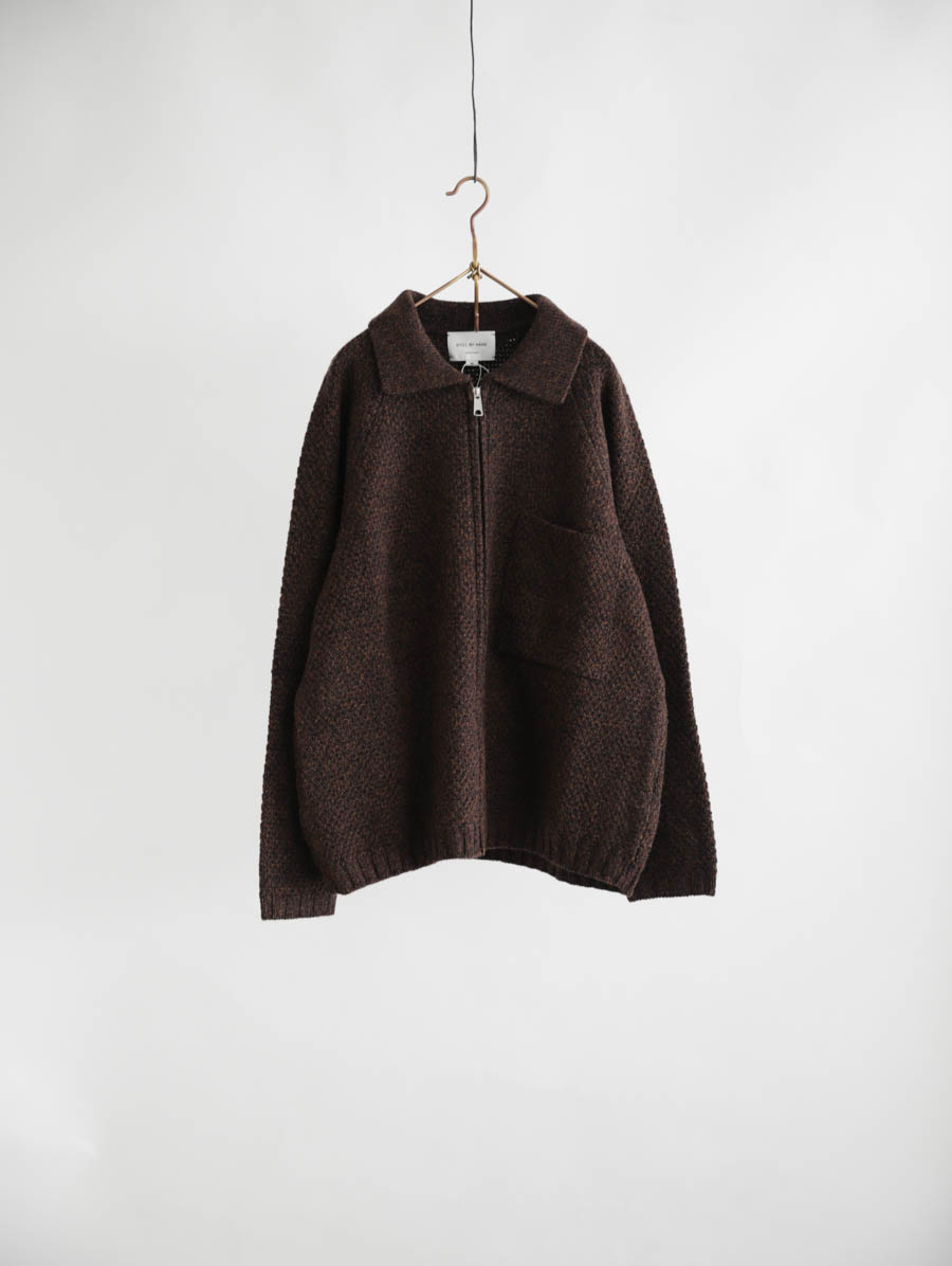 STILL BY HAND スティルバイハンド 5Gニットブルゾン(ブラウン) メイン画像