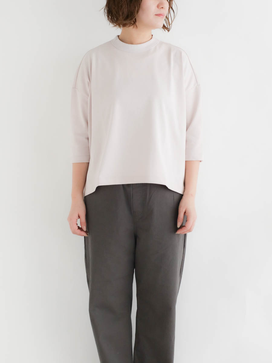 TRAVAIL MANUEL トラヴァイユマニュアル 度詰天竺7/Sプルオーバー(ピンクベージュ) メイン画像