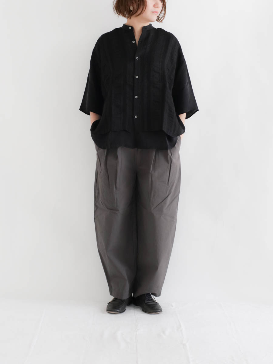 TRAVAIL MANUEL トラヴァイユマニュアル コンパクトウェザーコクーンパンツ(ダークグレー) メイン画像